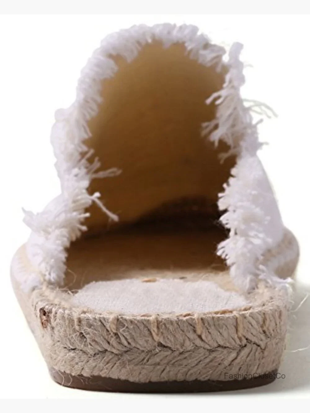 Canvas Espadrille Mules with Tassel - Breathable Flat Slip-Ons